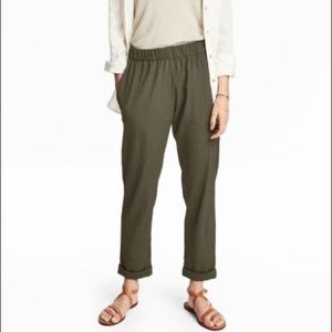 H&M shiny kaki pants size 8/38